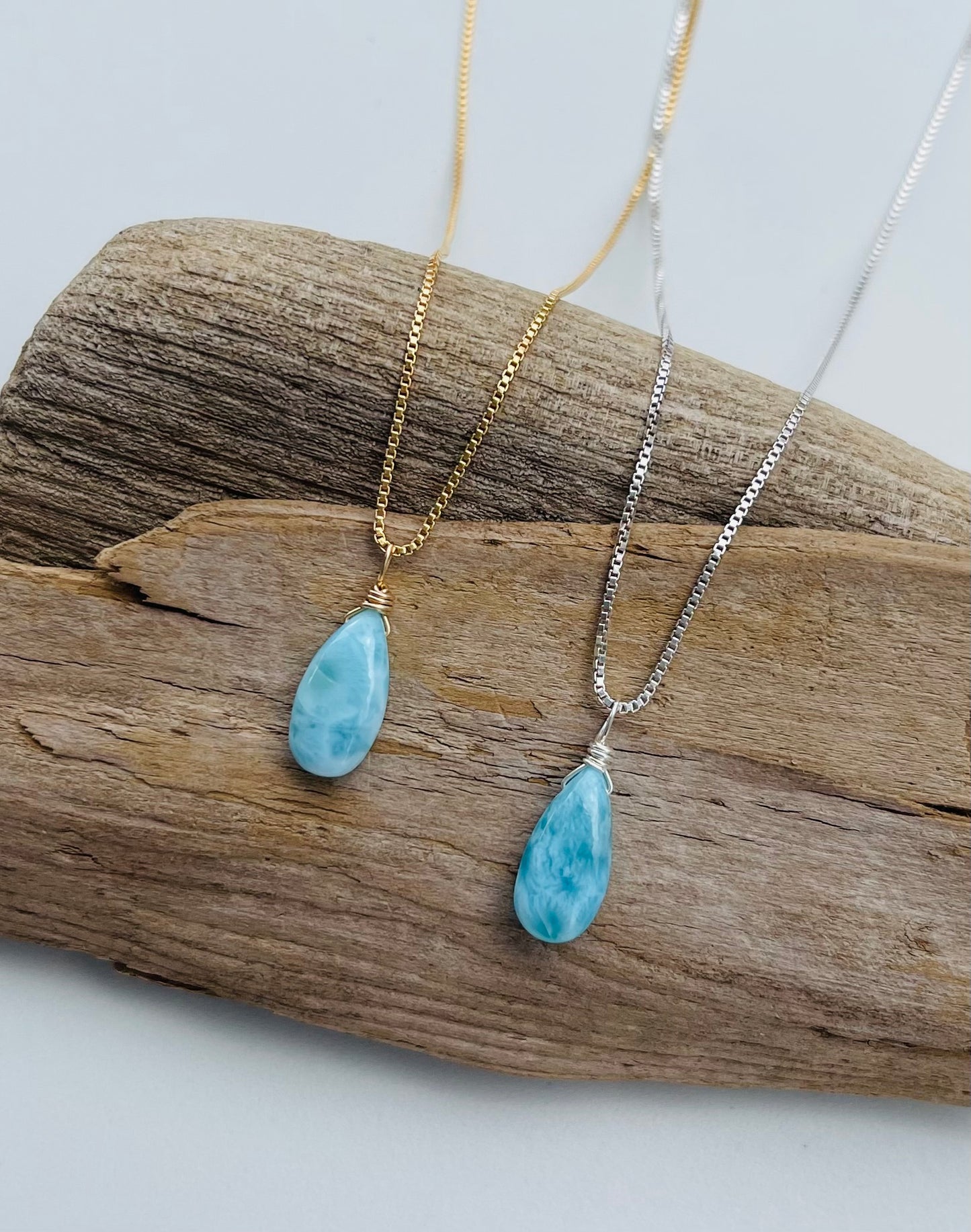 Larimar Teardrop Necklace - Limited Edition, Stone of Serenity