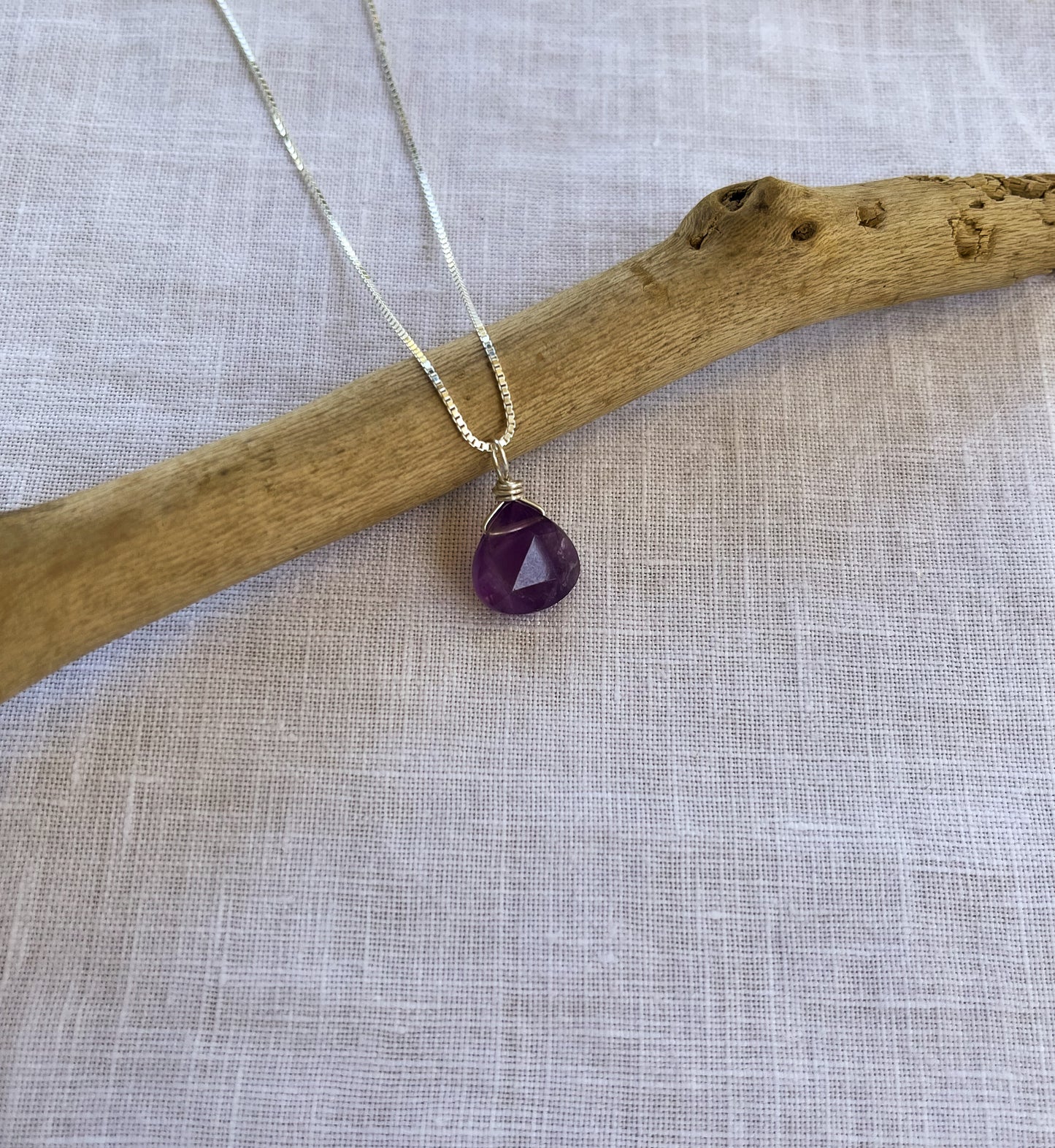 Amethyst Crystal Necklace for Calming Anxiety & Stress