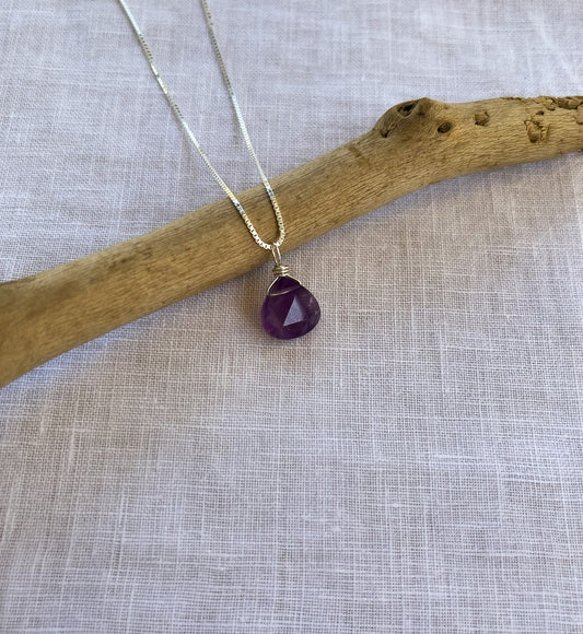 Amethyst Crystal Necklace for Calming Anxiety & Stress