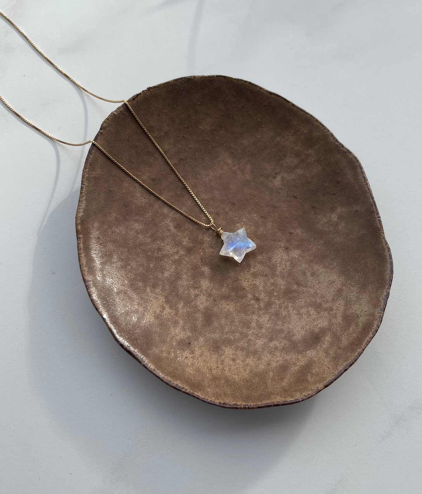 Moonstone Gemstone Star Pendant Necklace - A symbol of Light & Hope
