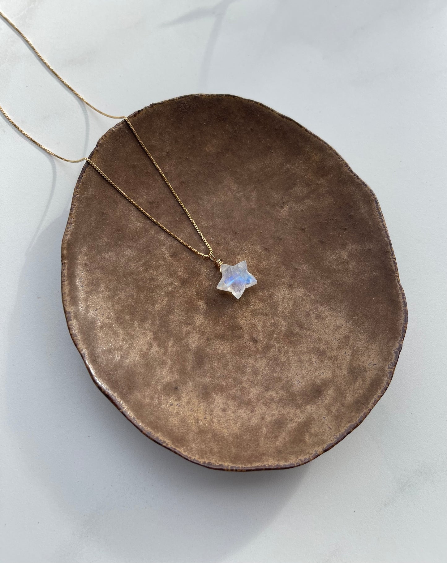 Moonstone Gemstone Star Pendant Necklace - A symbol of Light & Hope