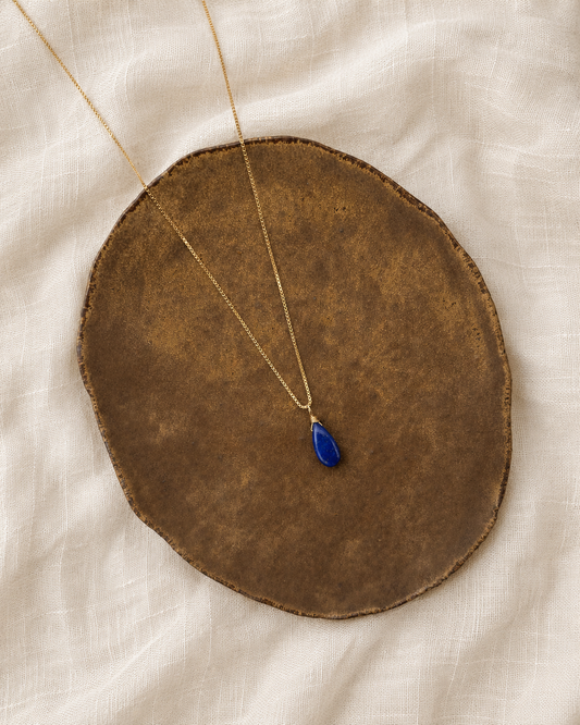 Lapis Lazuli Teardrop Necklace for Wisdom and Inner Truth