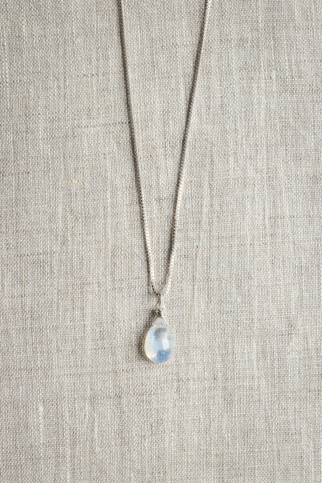 Handmade Rainbow Moonstone Necklace for Anxiety Relief