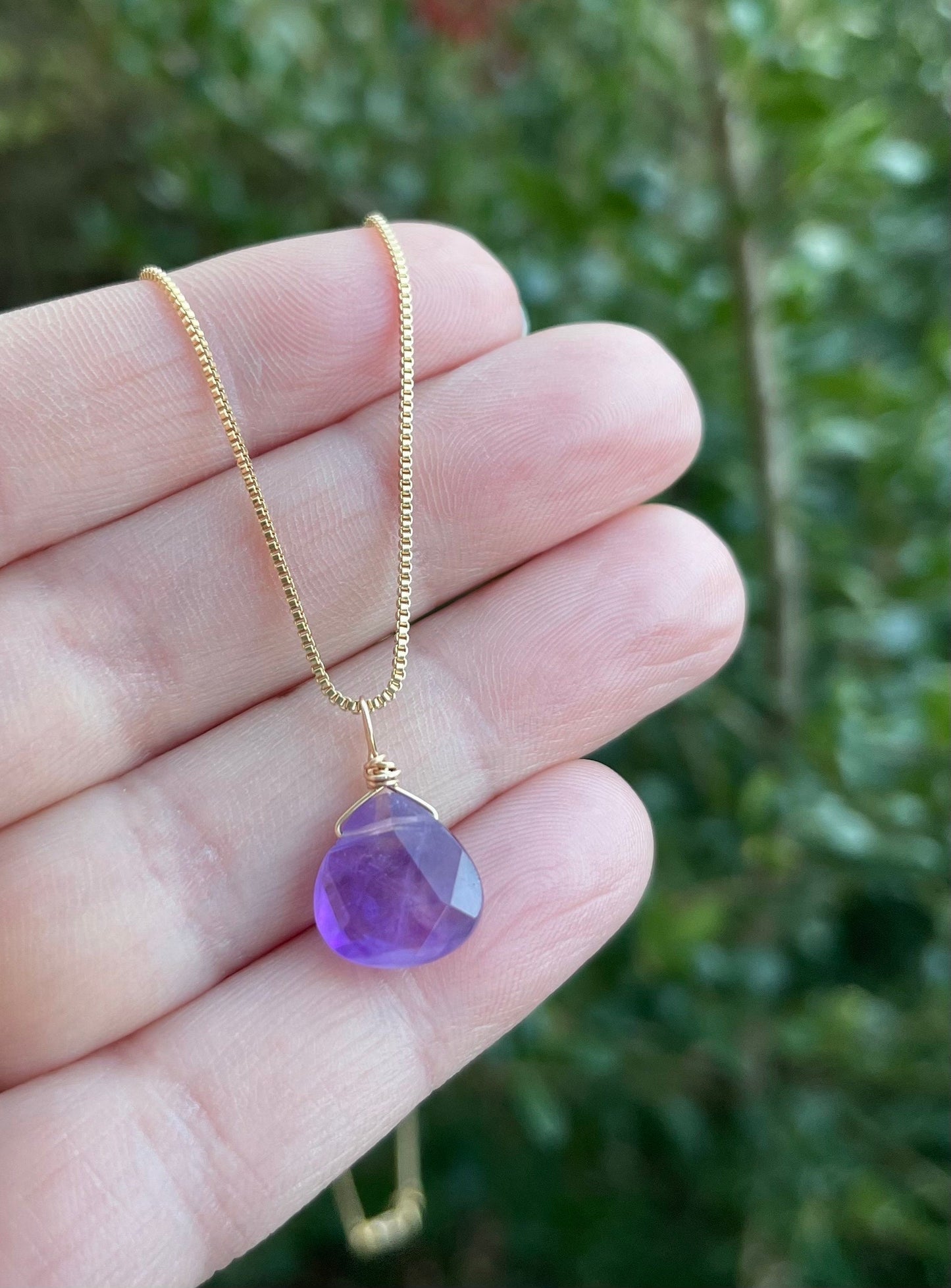 Amethyst Crystal Necklace for Calming Anxiety & Stress