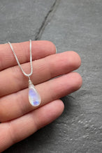 Load image into Gallery viewer, Teardrop Stone Necklace, Simple Everyday Jewelry, .925 Sterling Silver, Handcrafted Birthday Gift for Women, Made in Virginia
