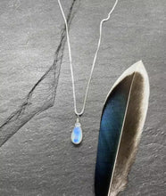 Load image into Gallery viewer, Teardrop Stone Necklace, Simple Everyday Jewelry, .925 Sterling Silver, Handcrafted Birthday Gift for Women, Made in Virginia
