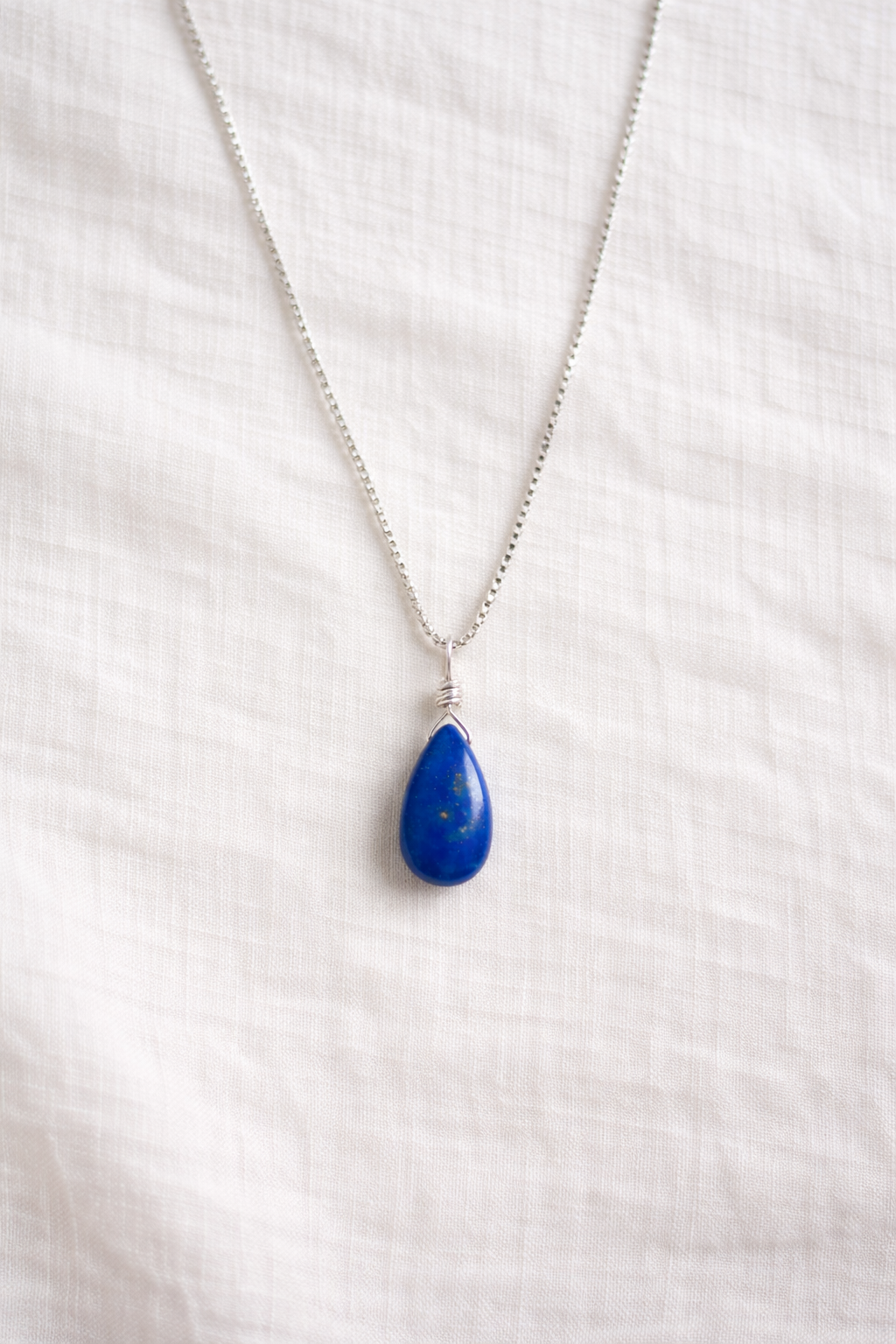 Lapis Lazuli Teardrop Necklace for Wisdom and Inner Truth